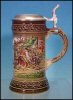 GERZ / STAFFEL STONEWARE Lidded German Beer Stein - Brewery Wagon & Horses