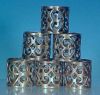 Antique Silver FLEUR-DE-LIS Napkin Rings set of Six (6)