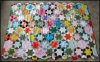 Vintage COTTON QUILT TOPPER QUILT TOP Hexagon Star Quilt