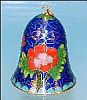 Vintage CLOISONNE ENAMEL Cobalt Blue Floral Bell