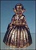 Vintage Brass English Figural Victorian Woman Bell - Made in England A2107