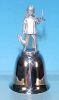 Vintage 1977 Silverplate GIRL HOLDING CANDLE & DOLL Figural Christmas Bell Danbury Mint A2116