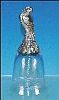 Vintage Figural Pewter Dove & Crystal Bell Franklin Mint 