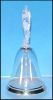 Vintage 1981 SASAKI, JAPAN 24% LEAD CRYSTAL Glass Dinner Bell Etched Florals & 18K Gold Bands - Danbury Mint$48.00