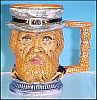 Vintage Italian Ceramic CHARACTER FACE MUG Beer Tankard SOLDIER - Signed / Italy