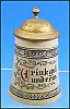 Antique Miniature MERKELBACH & WICK German Beer Stein / Bronze Lid / Drink gut und rein - Drink well and purely / Sample Size
