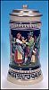 Vintage OLD GERZ German Beer Stein GOLD ACCENTS Tyrolean Hunter & Family / Cherubs AUS UNSEREM FIRMEN MARCH