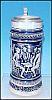 Vintage OLD GERZ German Beer Stein W. Germany Cobalt Blue & Gray Salt Glaze