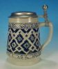 Original KING West Germany Gray & Cobalt Blue Lidded German Beer Stein Salt Glaze A2225