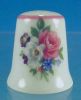 Vintage REUTTER Porcelain China PINK & WHITE ROSES Collectible Thimble Porzellan W. Germany A2250