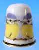 Vintage RENAISSANCE Fine Bone China Thimble British BLUE TITS Signed M. PLEDGER A2264