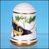 Limited Edition Porcelain Thimble BALTIMORE ORIOLE / Franklin Porcelain / GARDEN BIRDS / Peter Barrett