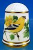 Limited Edition Porcelain Thimble GOLDFINCH / Franklin Porcelain / GARDEN BIRDS / Peter Barrett A2288