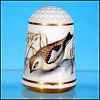 Limited Edition Porcelain Thimble SNOW BUNTING / Franklin Porcelain / GARDEN BIRDS / Peter Barrett