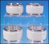 Saks Fifth Avenue PORCELAIN CHINA & SILVERPLATE Napkin Rings Set of Four (4) BOXED