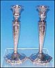 Vintage Elegant W.B. MFG. CO. Silverplate Hammered Candlesticks (pair)