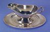 Vintage Silverplate ONEIDA LTD. 2-Piece Footed Gravy Sauce Boat FIESTA Pattern A2426