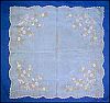 Vintage SILK Embroidered Hankie / Hanky / Handkerchief PASTEL FLOWERS