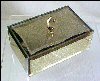 Vintage Gold Flecked Mirrored TRINKET JEWELRY BOX 