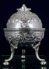 Vintage SILVERPLATE Repousse Domed & Footed Round Butter Dish Server