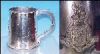 Antique English Military Silverplate Beer Stein Tankard Mug ELKINGTON & CO. "Honi Soit Qui Mal Y Pense" A2497