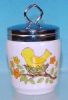 Vintage Porcelain China Egg Coddler Egg Coddle Colorful & Cheerful YELLOW BIRD CHICK IN NEST / LORRIE / King Size  