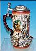 Vintage ORIGINAL THEWALT Lidded German Beer Stein "O, Schone Zeif Du Zeif der Liebe" / Loving Couple Tyrolean