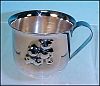 Vintage Silver Plate Baby or Christening Cup with Repousse Bears
