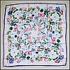 Vintage FLORAL MEDLEY (Chrysanthemums, Tulips and Berries) Traditional Japanese Silk Scarf