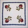 Vintage PERRY ELLIS Womens Scarf Apple Fruit Pattern Plaid Border 