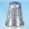 Vintage TAXCO STERLING SILVER Hand-Made Thimble with Abalone Trim Signed "LMA", Mexico A2653