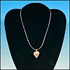Vintage ITALIAN MURANO Glass Red & Gold Heart Pendant Necklace 14K Gold Chain ITALY