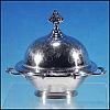 Antique Quadruple Silverplate Lidded 3-Piece Butter Dish Meridan B. Company #4966