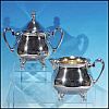 Vintage ONEIDA HEIRLOOM Silverplate Sugar Bowl & Cream Pitcher Completer Tea Set Colonial Suite