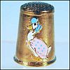 Vintage Gold Metal Enamel Painted Betrix Potter's PUDDLE DUCK Collectible Sewing Thimble