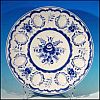 Vintage RUSSIAN GZHEL Porcelain Blue & White Deviled Egg Plate Platter