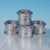 Vintage Set of Four (4) PEWTER NAPKIN RINGS Cartouche