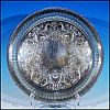 Vintage WmROGERS Silverplate 12" Engraved & Pierced Round Serving Tray #623