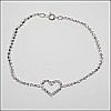 Vintage Faux DIAMOND & HEART Ladies Tennis Bracelet / Ankle Bracelet 9"