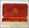 Vintage 1950s Mens / Ladies Farrington Textol Cream Woven Fabric Divided Travel Storage Jewelry Box