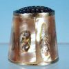 Vintage Mexican Alpaca Silver & Pink and Blue Abalone Inlay Thimble Collectible$25.00