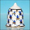 Vintage RUSSIAN LOMONOSOV Porcelain Thimble St. Petersburg Cobalt Blue Lattice Net with 22 Karat Gold Accents