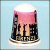 Vintage Florence, Italy (Firenze) Tuscany Porcelain Bone China Souvenir Thimble Palazzo Vecchio