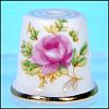 Vintage Collectible Ceramic FLORAL VICTORIAN PINK ROSE Quilting Thimble Japan