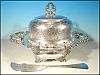Antique Victorian MERIDEN SILVER Ornate Footed Silverplate Dome Butter Dish REED & BARTON Master Butter Knife UNIQUE