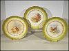 Antique La Francaise Porcelain China Game Bird Plates - Set of 3