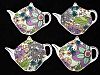 Tea Bag Holders Coasters Retro Floral Chintz Gracie China 4-Inch Set of 4