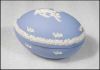 Wedgwood Jasperware Light Blue Lidded Egg Trinket Jewelry Box Cherub / Cupid