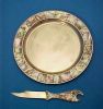 Mother of Pearl & Abalone Shell Silver Plate & Matching Fish Knife Set