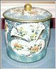 Vintage English Biscuit Tea Cookie Tin Container "Oriental Blue" England